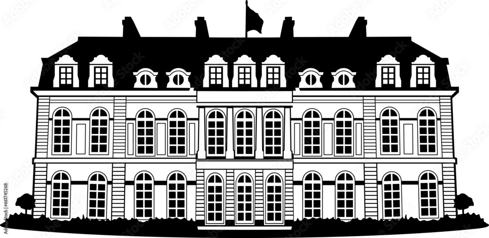 Official Residence of the President of the French Republic design vector art	
