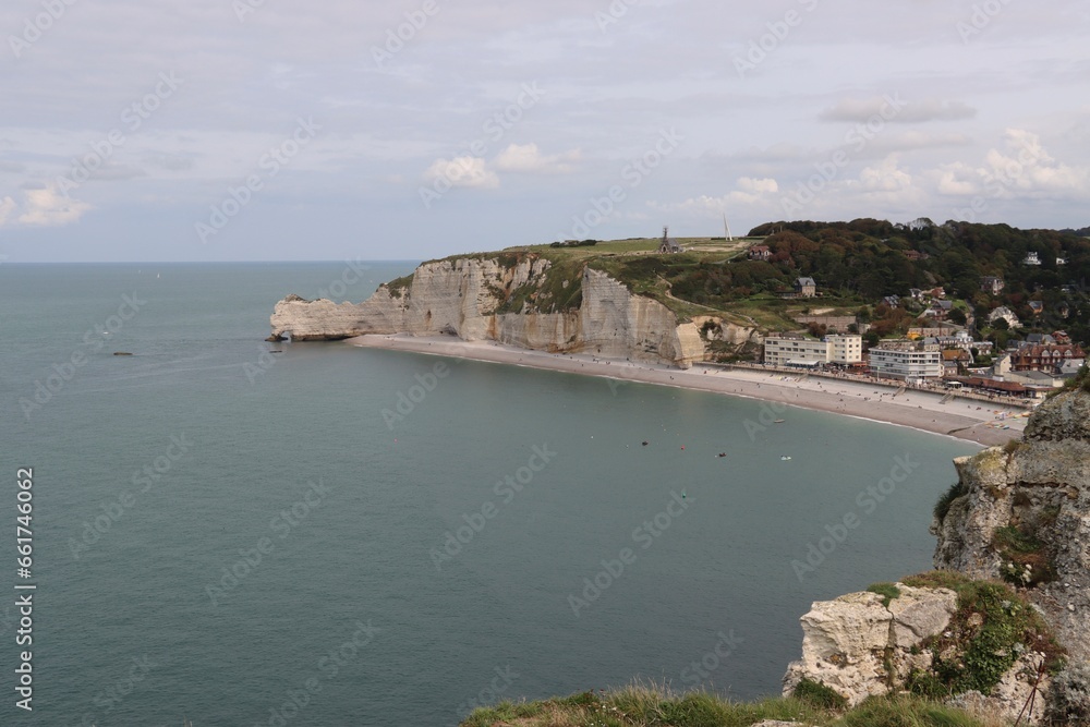 view of the coast of Etretat in France 