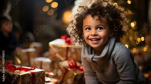 child with christmas presents © Neural Showroom