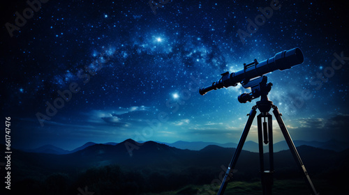 Astronomer starry sky night star telescope