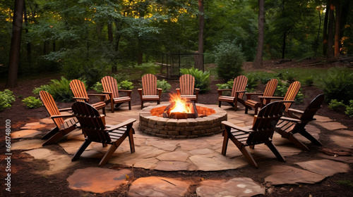 Backyard fire pit seating