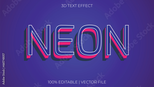 editable text effect with neon glow style template light glowing