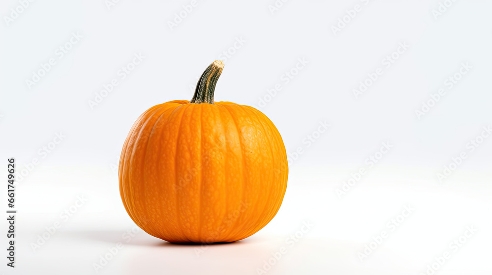 A single pumpkin on a white background or wallpaper A single pumpkin on a white background or wallpaper