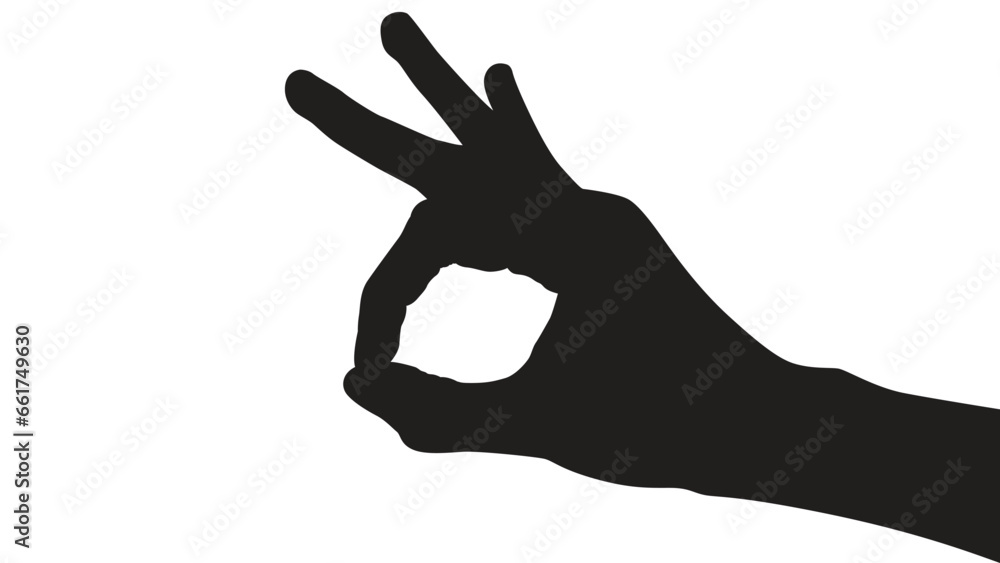 Vector silhouette of a hand on a white background, hand palm, hand silhouette, black flat hand vector illustration