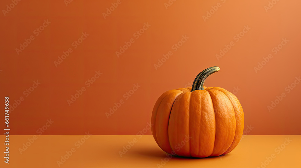 A single pumpkin on a brown background or wallpaper A single pumpkin on a brown background or wallpaper