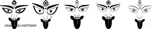 Happy Kali Puja, Goddess Kali Maa, on, Diwali, Kali Pooja background Indian goddess, Kali. Diety, spiritual art.Vector isolated illustration.Background.Indian, Goddess, Maa Kali Vector design, face,