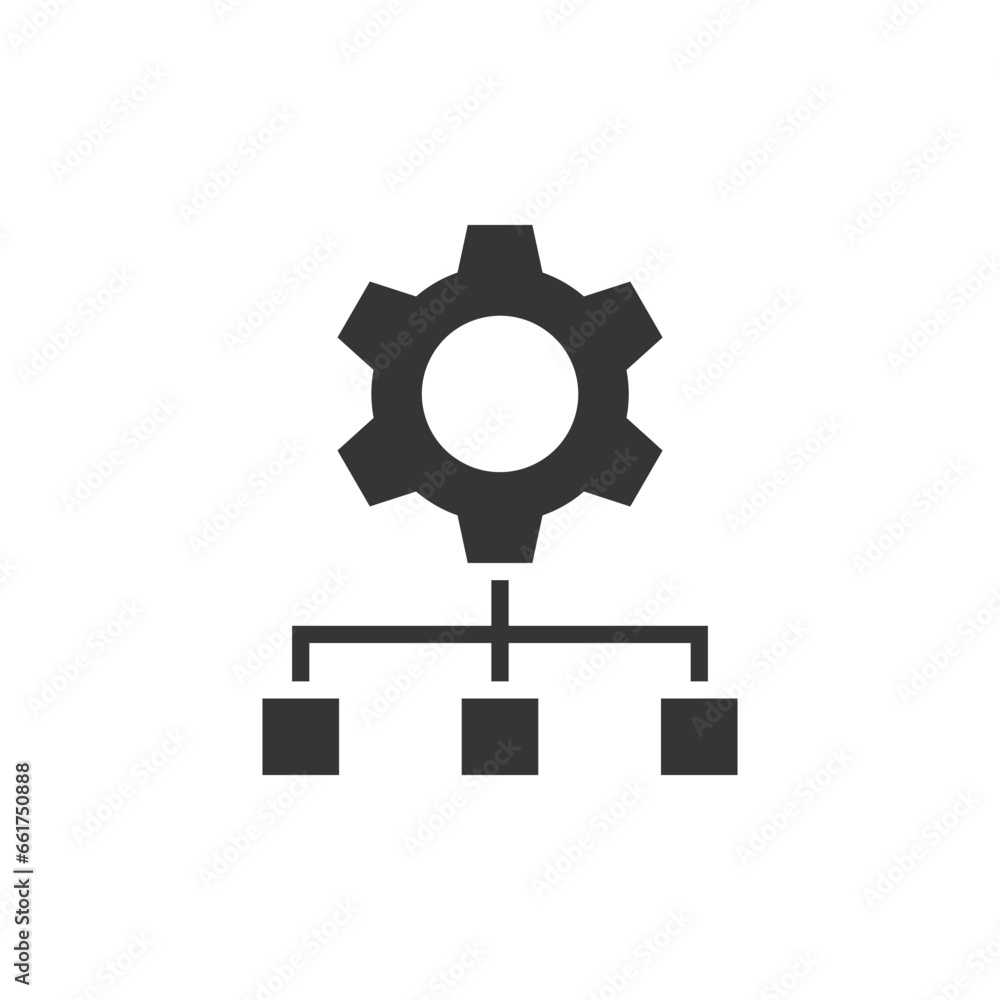 Flowchart concept with gear on a transparent background Flowchart concept with gear on a transparent background