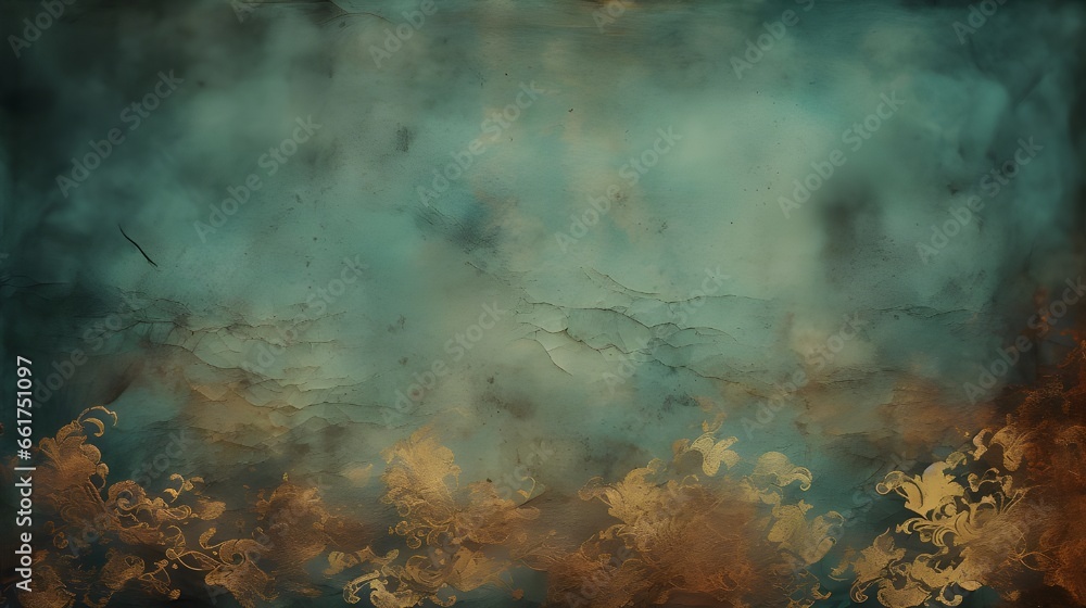 Vintage blue watercolors background , backdrop , banner , copy and text speace . Generative AI