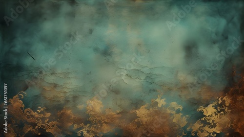 Vintage blue watercolors background , backdrop , banner , copy and text speace . Generative AI