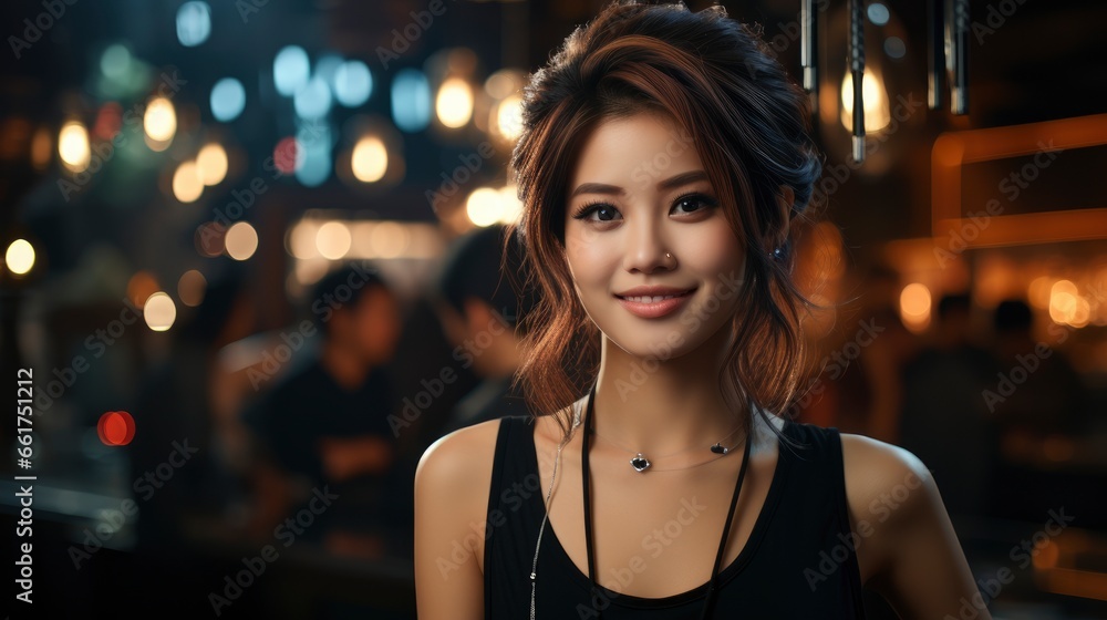 Portrait Young Asian Lady Smiling With Cheerful Expre Fa3E85, Background Images , Hd Wallpapers, Background Image