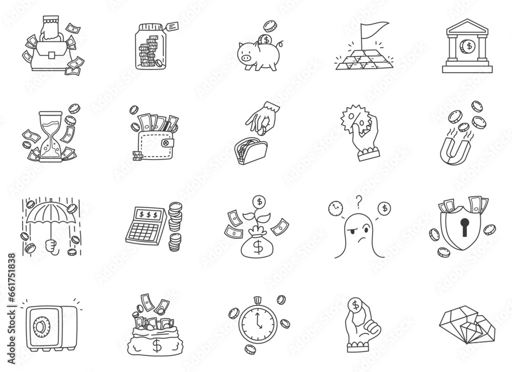 set of financial icons