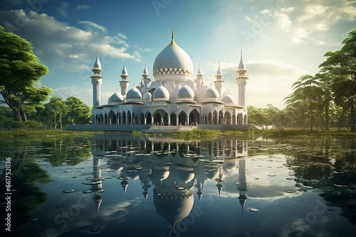 A beautiful mosque situated in Sulu. Generative AI