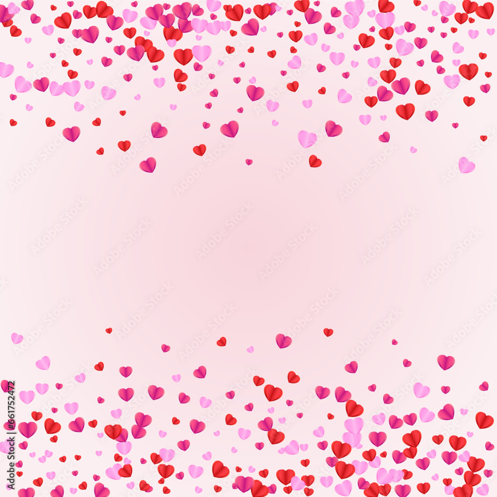 Lilac Heart Background Pink Vector. Wallpaper Pattern Confetti. Red Color Texture. Violet Heart Valentine Frame. Tender Celebration Illustration.