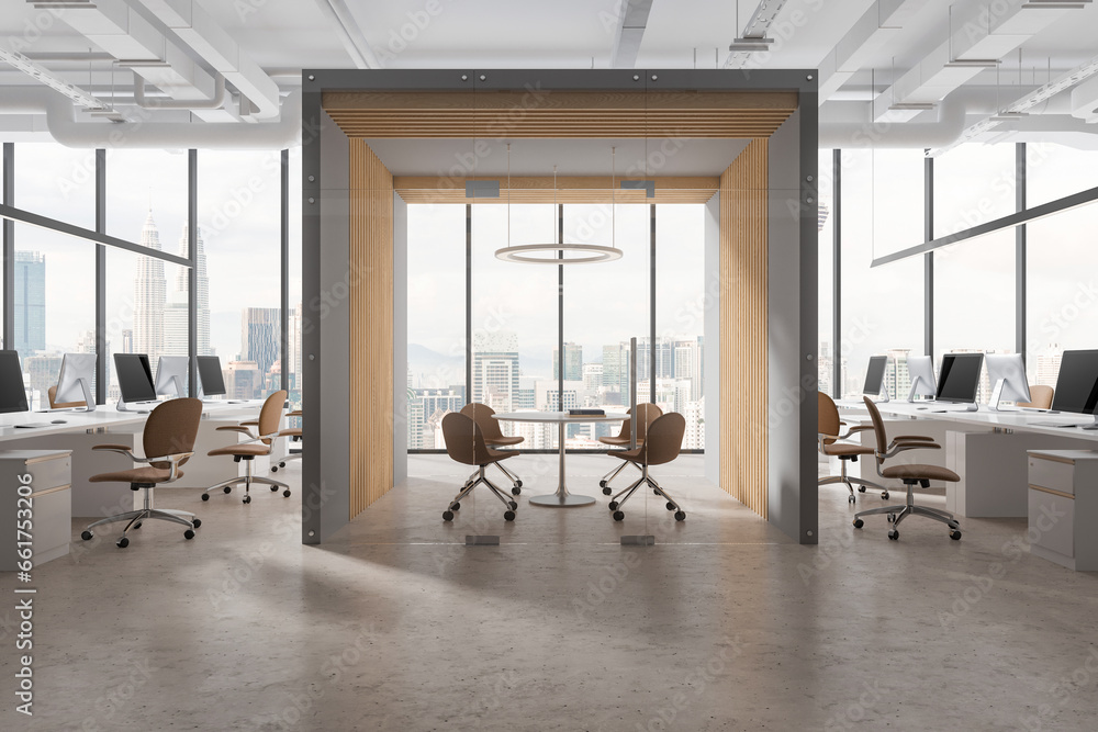 Photo &amp; Art Print Modern office interior with workplace and 