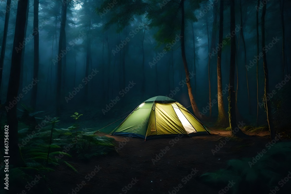 tent in the forest tent in the forest