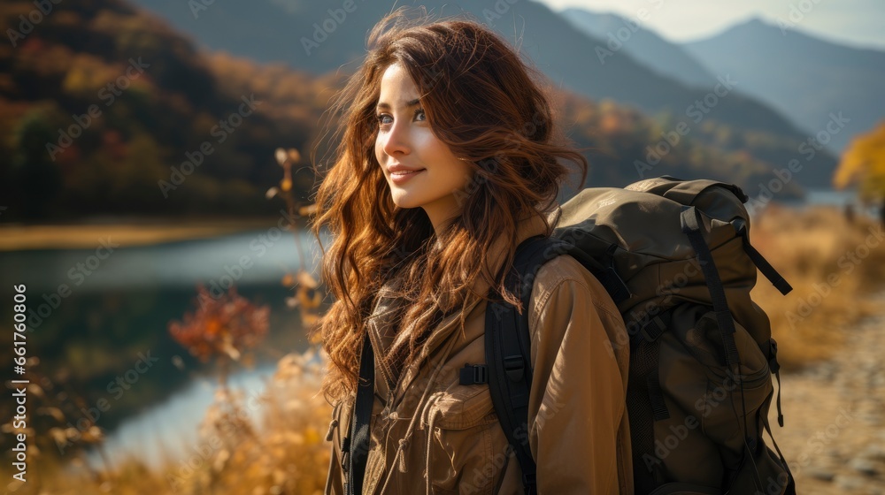 Cheerful Young Traveler Asian Lady With Backpack Walk , Background Images , Hd Wallpapers, Background Image Cheerful Young Traveler Asian Lady With Backpack Walk , Background Images , Hd Wallpapers, Background Image