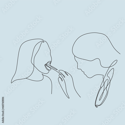 medical doctor looks at throat, cough, sore throat