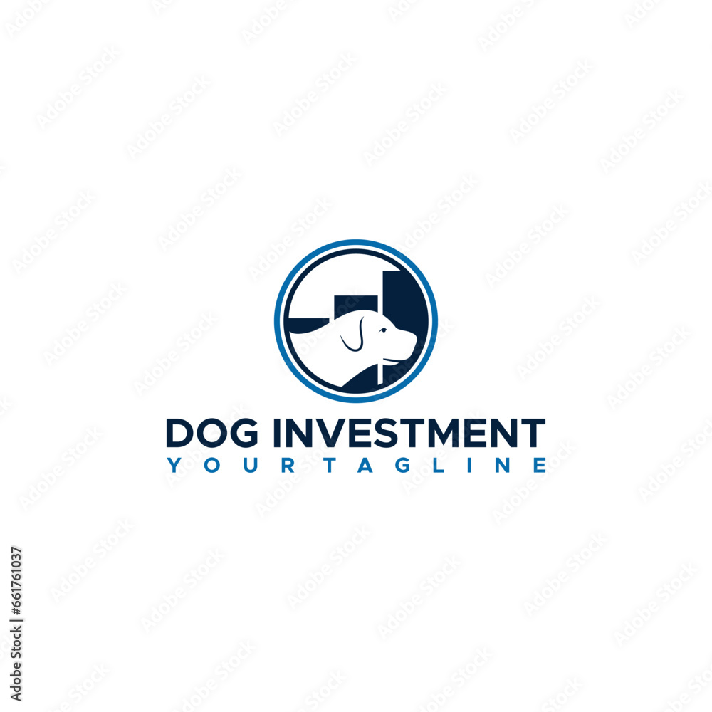 Dog and Investment Logo Sign Design Dog and Investment Logo Sign Design