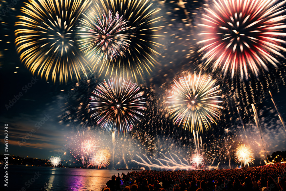 fireworks over the sea fireworks over the sea