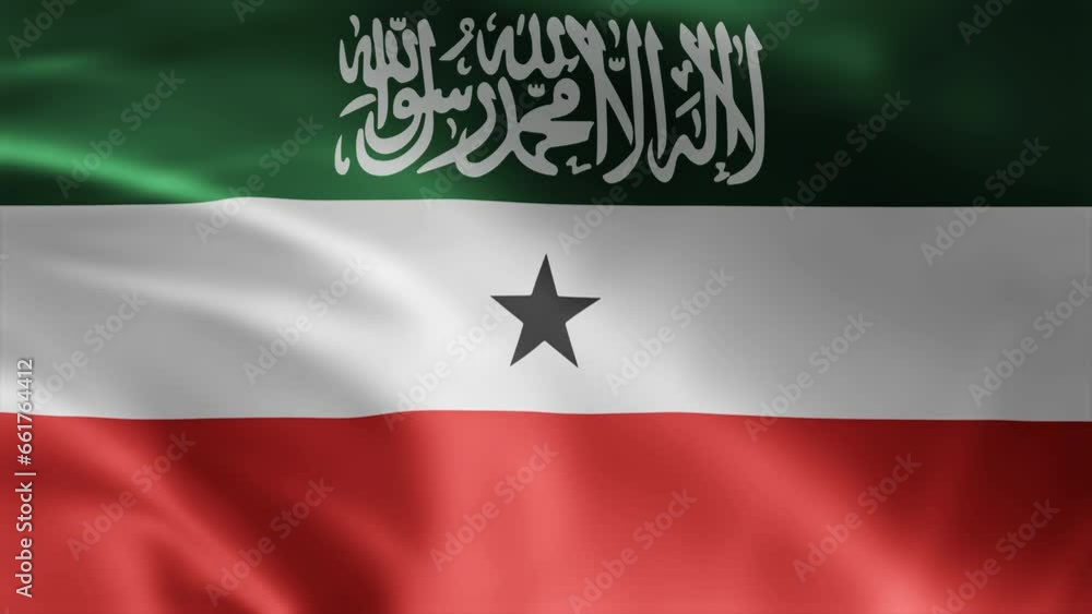 Somaliland flag is waving 3D animation. Somaliland flag waving in the wind. National flag of Somaliland. Flag seamless loop animation 4k. Somaliland flag is waving 3D animation. Somaliland flag waving in the wind. National flag of Somaliland. Flag seamless loop animation 4k.