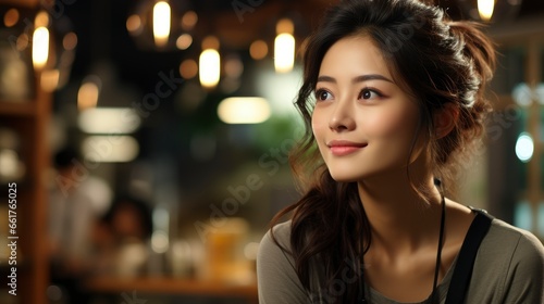 Image Smiling Asian Woman Planning Thinking Smth Day, Background Images , Hd Wallpapers, Background Image
