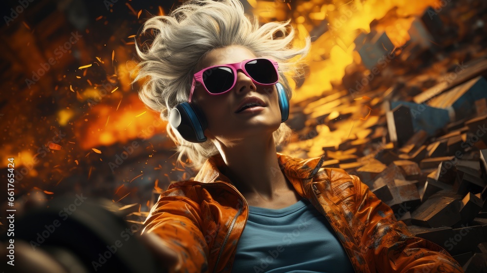 Pop Art Pictureexploding Coloursgorgeus Womanhigh Pro , Background