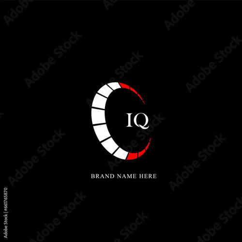 IQ logo. I Q design. White IQ letter. IQ, I Q letter logo design. Initial letter IQ linked circle uppercase monogram logo. I Q letter logo vector design. 