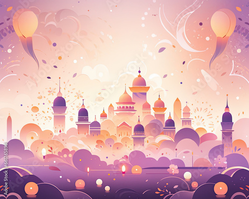 Diwali Flat abstract design celebration, minimalism illustration, website, Ul design