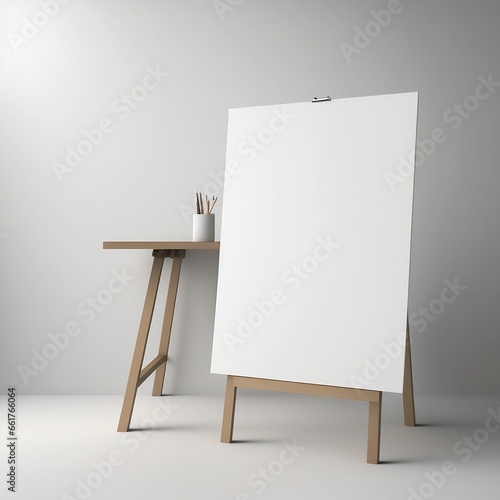 Blank Easel with White Background Mockup