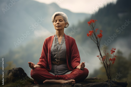 Concept of meditation, meditation at home, meditate in nature