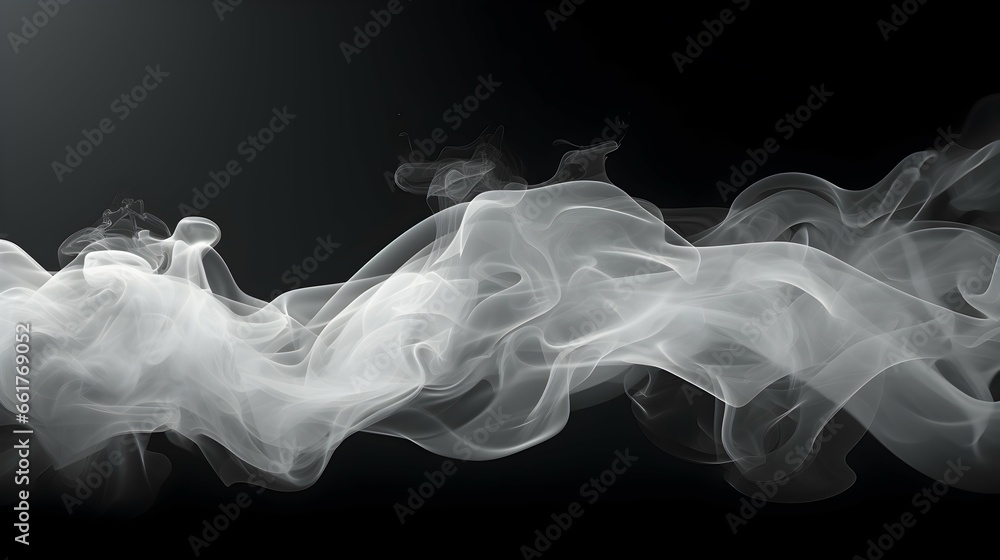 Fototapeta premium 3d white smoke object illustration with dark background