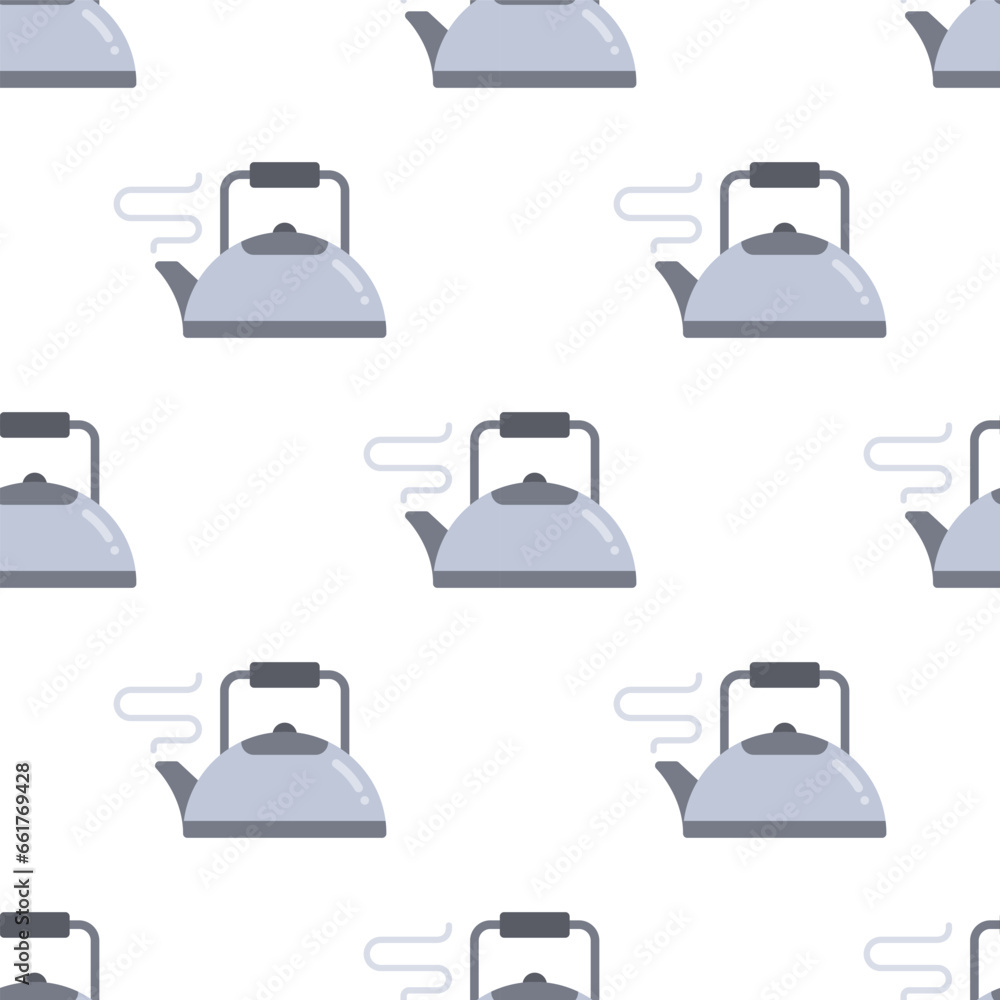 Kettle pot seamless pattern on white background. Kettle pot seamless pattern on white background.