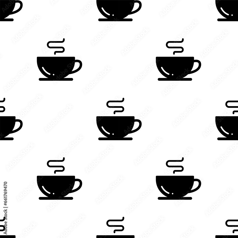Cup of Coffee seamless pattern on white background. Cup of Coffee seamless pattern on white background.