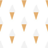 Ice Cream cone seamless pattern on white background.