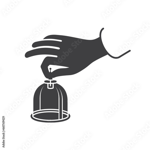 illustration of cupping therapy, vector art.