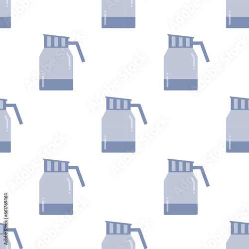 Kettle pot seamless pattern on white background.