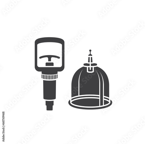 illustration of cupping therapy, vector art.