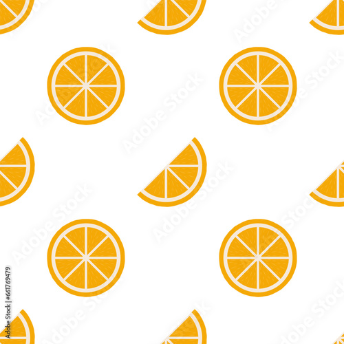 Orange seamless pattern on white background.