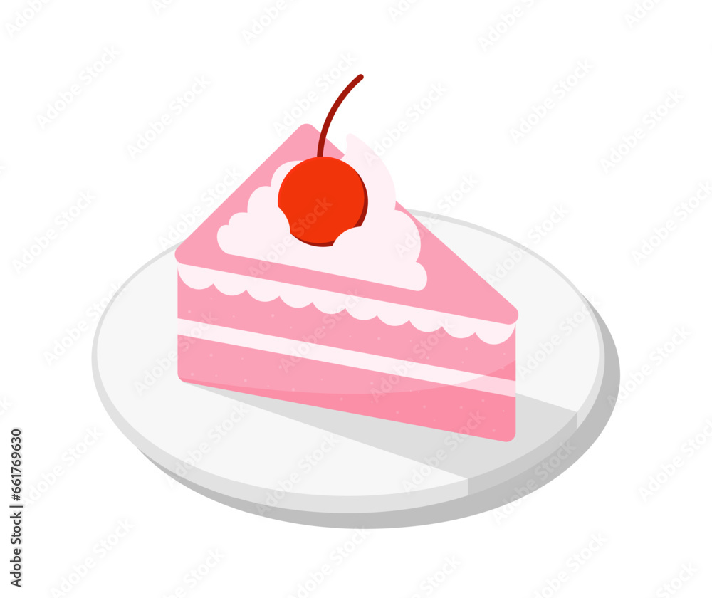 Strawberry Cake vector element on White background. Strawberry Cake vector element on White background.
