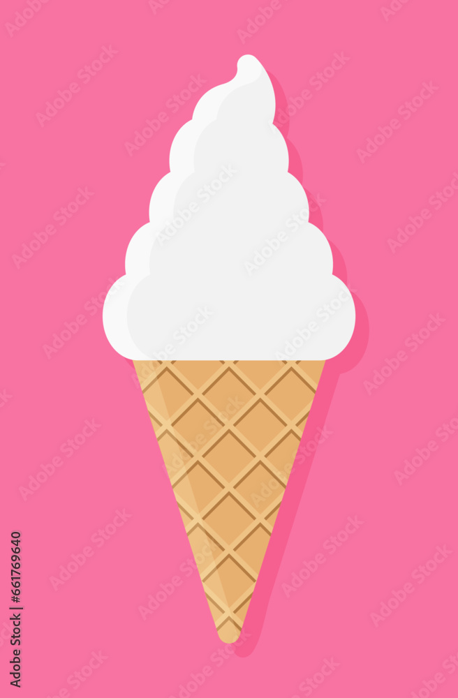 Ice Cream cone vector element on Pink background. Ice Cream cone vector element on Pink background.