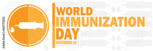 World Immunization Day. November 10. Holiday concept. Template for background, banner, card, poster with text inscription. Vector illustration