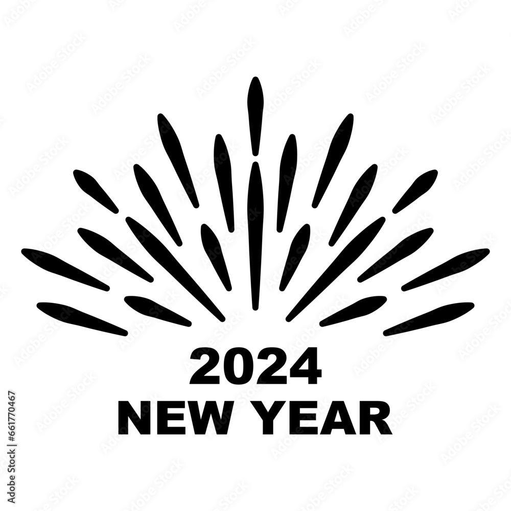 Fireworks icon. New year 2024