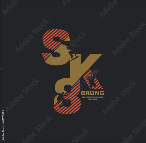SK8,skateboarding, typography graphic design, for t-shirt prints, vector illustration. 