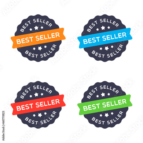 Vector Best Seller Star Badge Labels