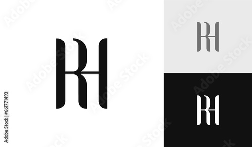 Letter RH initial monogram logo design
