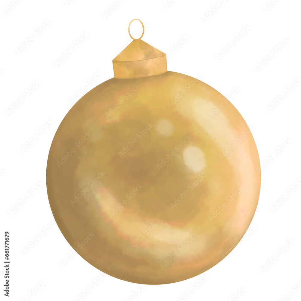 golden christmas ball isolated