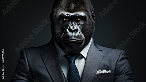 Gorilla dresed in suit