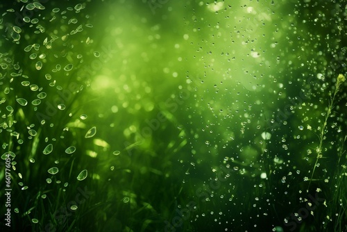 glittery background with natural textures: drops, leaves, meadow, forest. Perfect for summer, Christmas. Generative AI