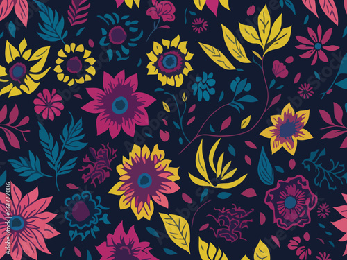 A mesmerizing display of abstract floral patterns created using vector graphics.