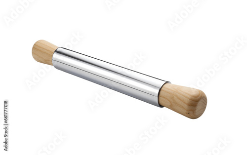 3D Cartoon of Steel Rolling Pin on isolated background